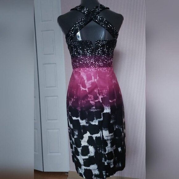 Calvin Klein Ombre Cross-Strap Dress Formal Date Night Wedding Guest Look - Picture 3 of 11
